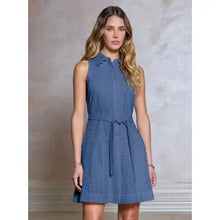 Load image into Gallery viewer, Eyelet Embroidery Sleeveless Shirt Mini Dress
