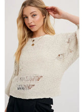 Load image into Gallery viewer, Distressed Sweater Knit Pullover
