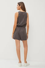 Load image into Gallery viewer, Scoop Neck Sleeveless Button Trimmed Tencel Romper
