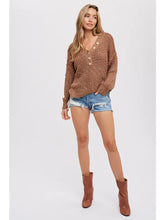 Load image into Gallery viewer, Thermal Henely Sweater Top
