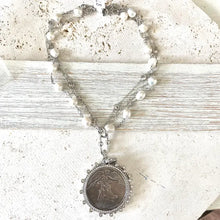 Load image into Gallery viewer, Angel Coin Medallion Necklace Pearl Gold
