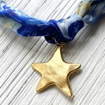 Scarf Necklace Knotted Lord's Prayer Van Gogh Starry