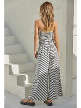 Load image into Gallery viewer, Knit Cotton Spandex Striped Tube Strapless Jumpsuit
