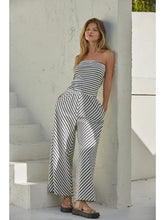 Load image into Gallery viewer, Knit Cotton Spandex Striped Tube Strapless Jumpsuit
