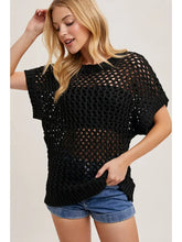 Load image into Gallery viewer, Sheer Fishnet Knit Pullover Top
