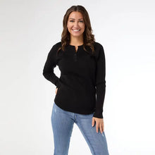 Load image into Gallery viewer, Kym Soft Henley Top with Buttons -
