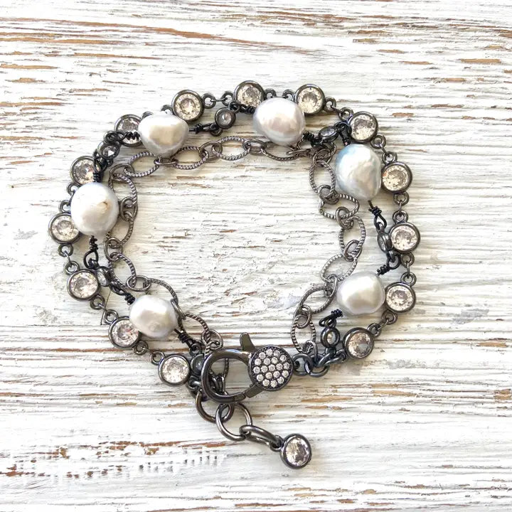 Fresh Water Pearl Triple Layer Bracelets
