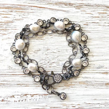 Load image into Gallery viewer, Fresh Water Pearl Triple Layer Bracelets
