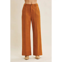 Load image into Gallery viewer, Vegan Suede Straight Leg Pants with Pin Tuck
