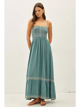 Load image into Gallery viewer, Smocked Bodice Embo Maxi Dress
