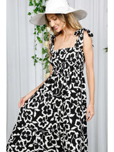 Load image into Gallery viewer, Shoulder Strap Ties Floral Print Tiered Midi Dress

