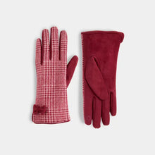 Load image into Gallery viewer, Darling Bow Houndstooth Touchscreen Gloves
