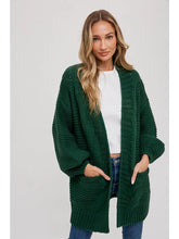 Load image into Gallery viewer, Chunky Cable Lantern Sleeve Cardigan
