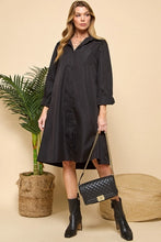 Load image into Gallery viewer, Solid Long Sleeve Shirt Dress
