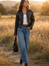 Load image into Gallery viewer, Phoenix Edge Studded Bomber Jacket
