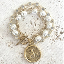 Load image into Gallery viewer, Bee Coin Jewelry Triple Layered Bracelet
