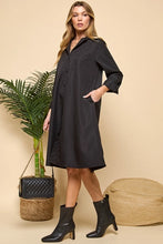 Load image into Gallery viewer, Solid Long Sleeve Shirt Dress
