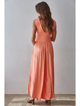 Load image into Gallery viewer, Knit Polyester Spandex Open Back Wide Leg Jumpsuit
