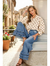Load image into Gallery viewer, Playful Polka Dot 100%Cotton Puff Sleeve
