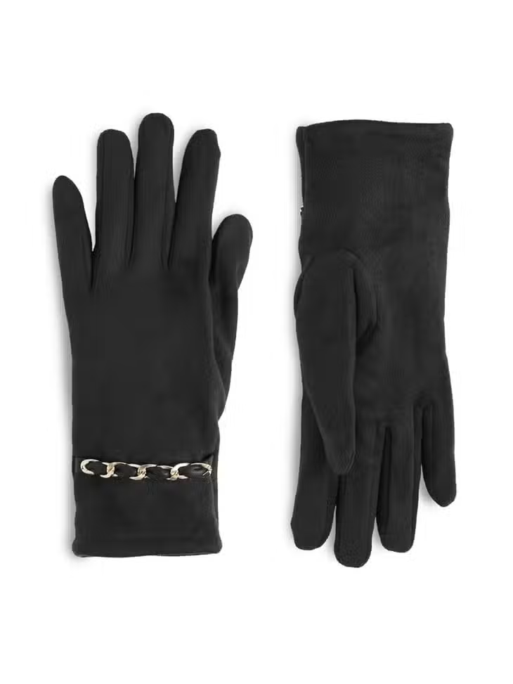 Micro Suede Texting Glove w/ Chain