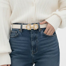 Load image into Gallery viewer, Stitched Leather Belt with Horsebit Buckle
