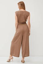 Load image into Gallery viewer, Crossover Tie Wrap Smocked Waist Jumpsuit
