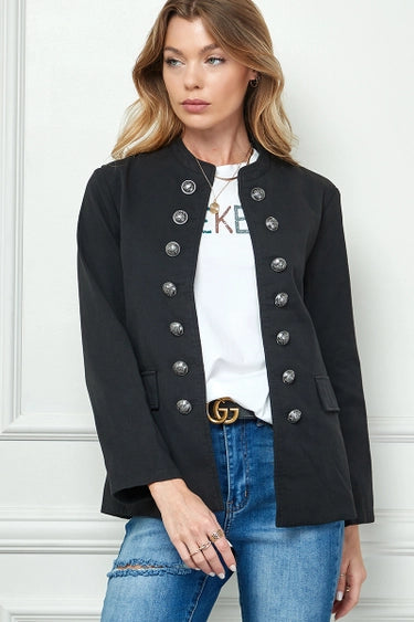 Buttoned Long Sleeve Jacket