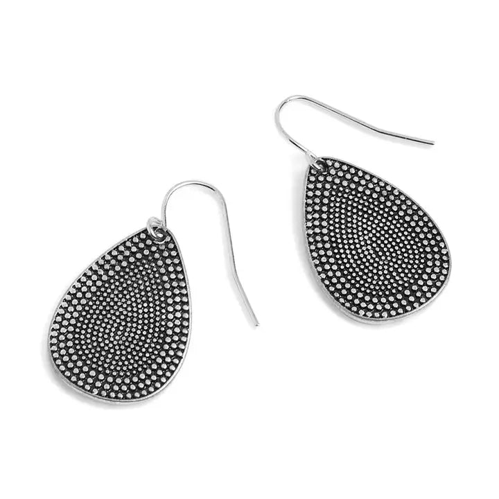 Silver Studded Open Teardrop