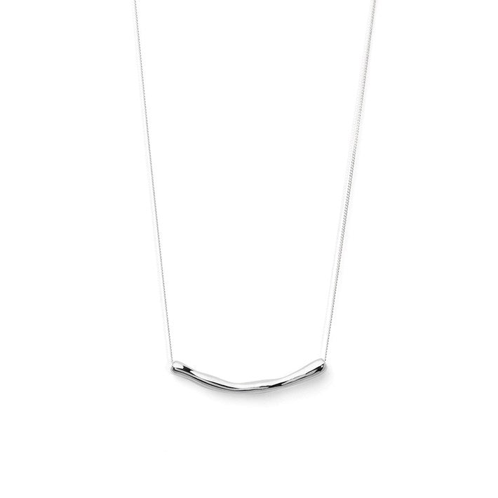 Curved Bar Pendant Necklace