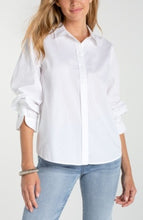 Load image into Gallery viewer, Adjustable Sleeve button front woven top
