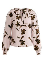 Load image into Gallery viewer, Long sleeve woven blouse w/ button detail
