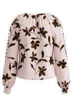 Load image into Gallery viewer, Long sleeve woven blouse w/ button detail
