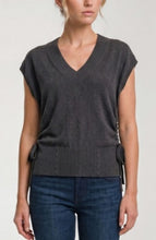 Load image into Gallery viewer, V- neck dolman popover sweater w/ ties
