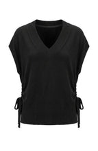 Load image into Gallery viewer, V- neck dolman popover sweater w/ ties
