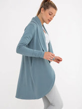 Load image into Gallery viewer, Fleece Lined Flowy Cardigan - Grey Blue
