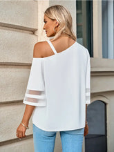 Load image into Gallery viewer, One Shoulder Bell Sleeve Blouse - White
