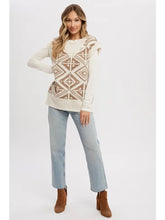 Load image into Gallery viewer, Oversized Aztec Pattern Vest - Ivory/Coco
