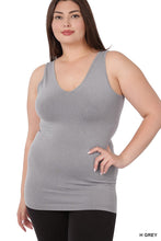 Load image into Gallery viewer, V-Neck Seamless Tank Top - PLUS SIZE
