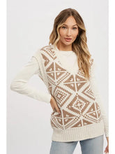 Load image into Gallery viewer, Oversized Aztec Pattern Vest - Ivory/Coco
