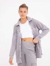 Load image into Gallery viewer, Mineral Washed Button Down Jacket -Slate Gray
