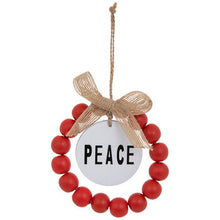Load image into Gallery viewer, PEACE Bead Ornament (Red)

