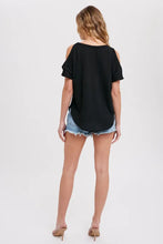 Load image into Gallery viewer, Open Shoulder Knit Top - Black
