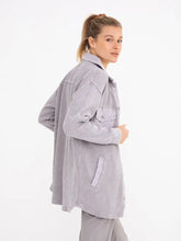 Load image into Gallery viewer, Mineral Washed Button Down Jacket -Slate Gray
