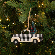Load image into Gallery viewer, B/W Buffalo Plaid Truck Ornament
