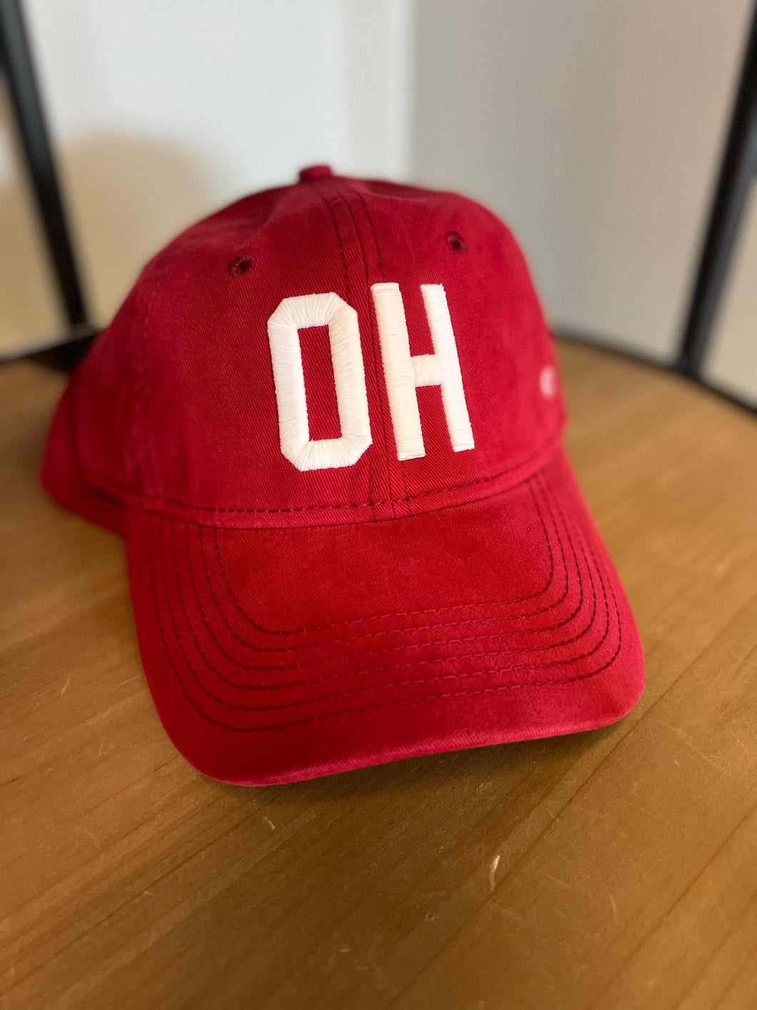 Embroidered OH dad hat - Red