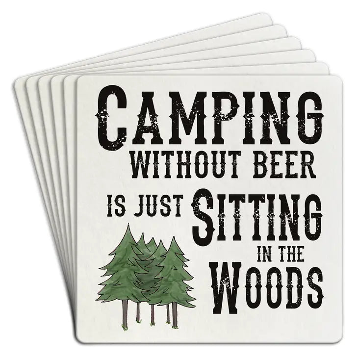 Camping w/o Beer.... Coaster (Set of 6)