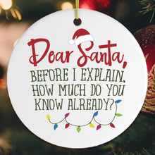 Load image into Gallery viewer, Ceramic Ornament - Funny Santa Quote
