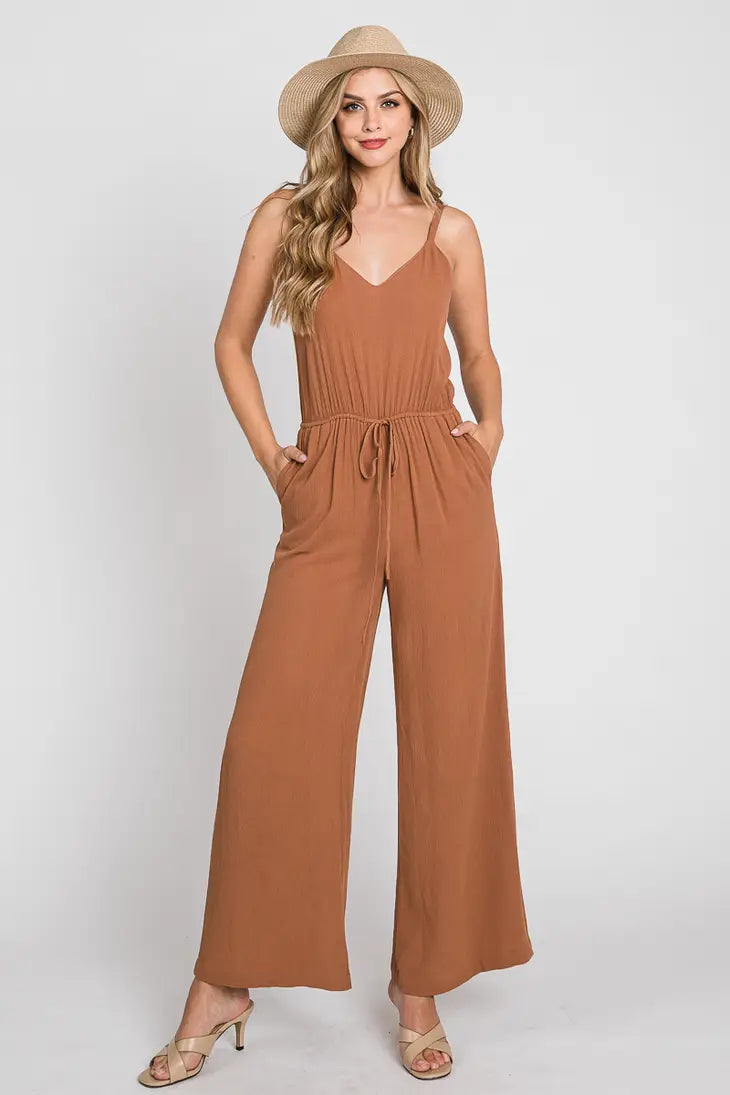 Wide Leg Jumpsuit - Toffee