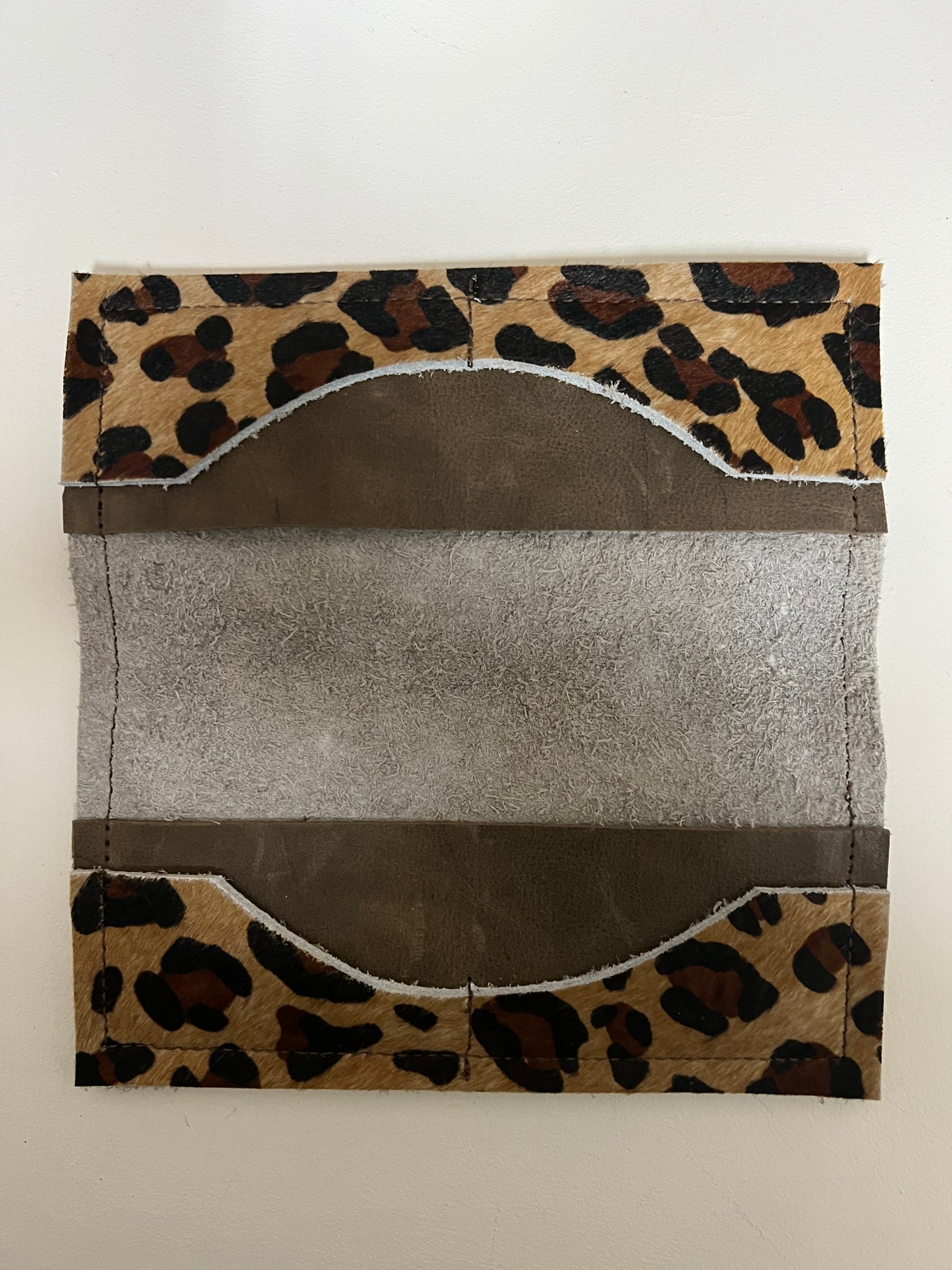 Upcycled Checkbook Cover/Wallet Leopard