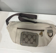 Load image into Gallery viewer, Adjustable Upcycled Bum Bag - Cream GG
